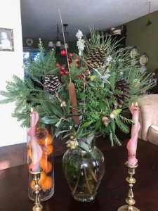 Hand Gathered Solstice Bouquet--Note the many local evergreens!